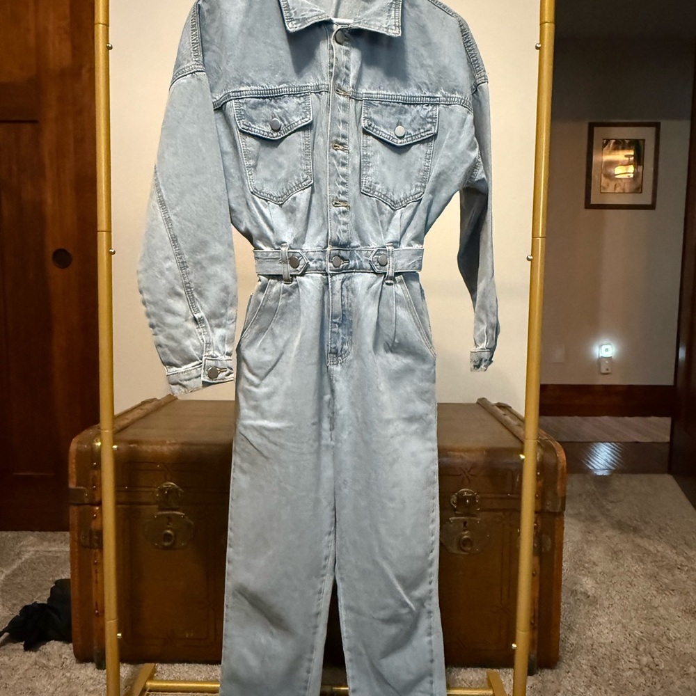 12th Tribe Sky Blue Denim Jumpsuit